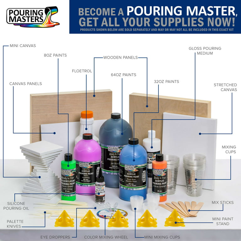 Pouring Masters Sunflower Yellow Acrylic Ready to Pour Pouring Paint -  Premium 32-Ounce Pre-Mixed Water-Based