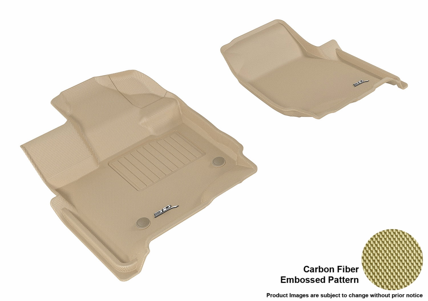 3D MAXpider 20152018 Ford F150 SuperCrew Front Row All Weather Floor Mats in Tan with Carbon