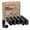 Black, variant on 24pcs Silver Bulge Lug Nuts - Metric 12x1.5 Threads - Conical Cone Taper Acorn Seat Closed End - 1.4 inch Length - Installs with 19mm or 3/4 inch Hex Socket