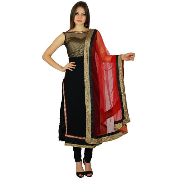 Atasi Womens Net Straight Salwaar Kameez Sut with Dupatta Readymade Custom Dress