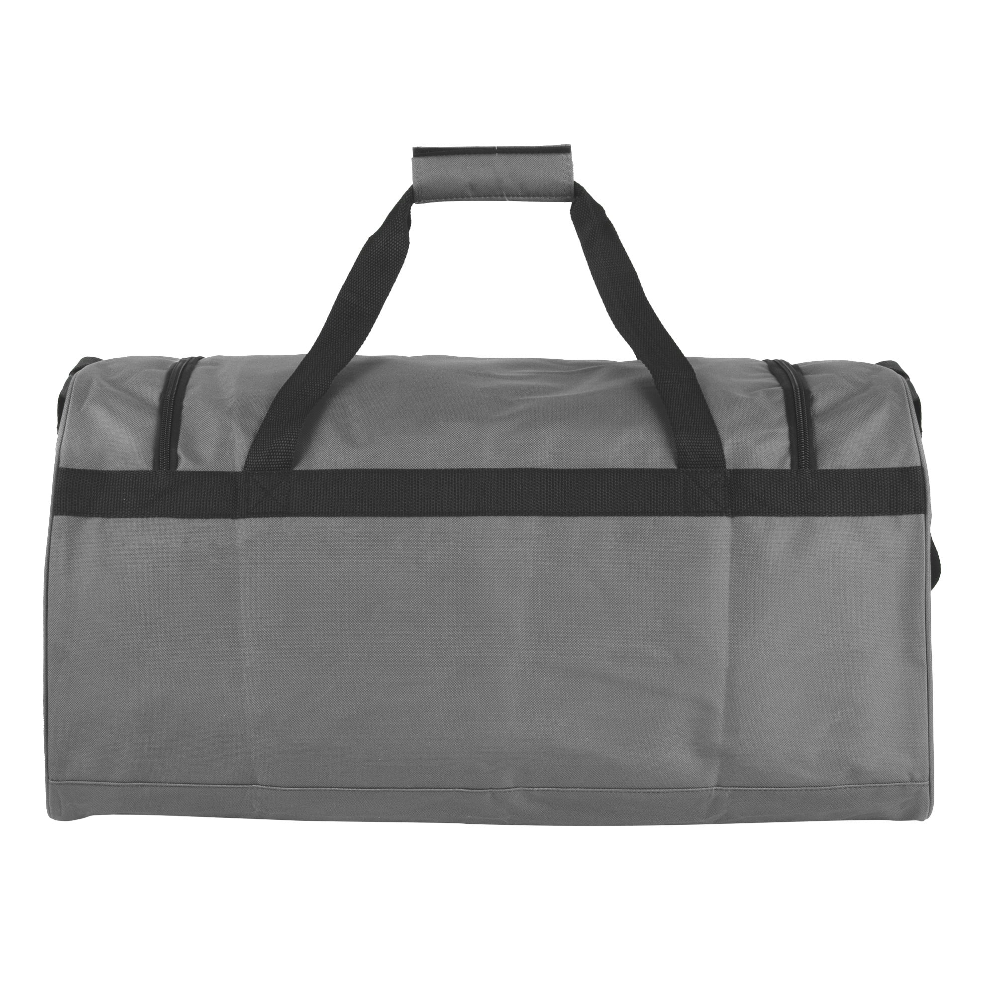 24 Pack 24 Inch 55 Liter Overnight Duffel Bags with Zippered Pockets for Men, Women, Sports, Gym, Travel, Commuting in Gray