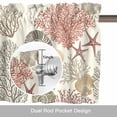 thumbnail image 6 of Watercolor Coral Seashell Starfish Valances for Windows,Kitchen Valance Rod Pocket Short Curtain, Vintage Marine Life Valance Curtain Window Valances for Bedroom Bathroom Living Room 42x12in, 6 of 9