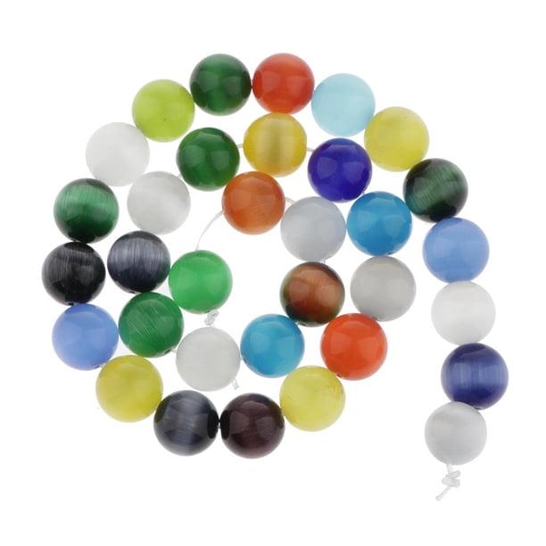 Sueltas de ópalo de Piedras Propicias para Pulseras de Collar Unisex - Multicolor, 12mm 30pcs perfecl cuentas de piedras preciosas naturales