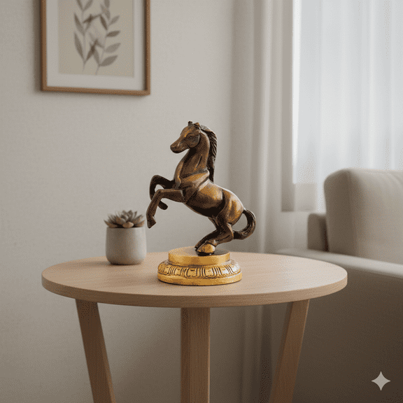 Natriel Dynamic Brass Horse Figurine - Elegant Home Decor Accent