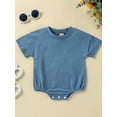 thumbnail image 4 of JYYYBF Infant Baby Boy Girl Solid T-Shirt Bubble Romper Summer Short Sleeve One Piece Unisex Newborn Jumpsuit, 4 of 6