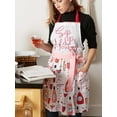 thumbnail image 5 of Contemporary Home Living Sip Sip Hooray Cotton Kitchen Apron with Pockets - 40" - White and Pink, 5 of 8