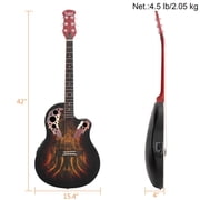 Lowestbest 41 Full-Size Acoustic-Electric Guitar, Cutaway Ballad Guitar with Round Back For Guitar Lovers, Sunset Color