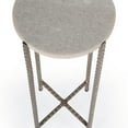 thumbnail image 3 of Nigella White Marble And Silver Cross Legs Side Table, 3 of 7
