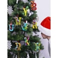 thumbnail image 4 of Personalized Dinosaur Christmas Ornament 26 Letters Hanging Pendant Ornaments, Plastic Monogram Xmas Tree Decorations with Red Hanging Rope Unique Customized Funny Gift for Kids, 4 of 6