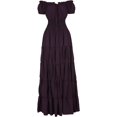 thumbnail image 1 of Zhitunemi Disfraz renacentista para mujer, vestido medieval de camisola, camisetas campesinas irlandesas debajo del vestido, 1 of 4