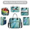 thumbnail image 2 of OBREWU Teal Gold Marble Women's Insulated Leakproof Large Lunch Bag, Oxford Cloth, 2 of 7