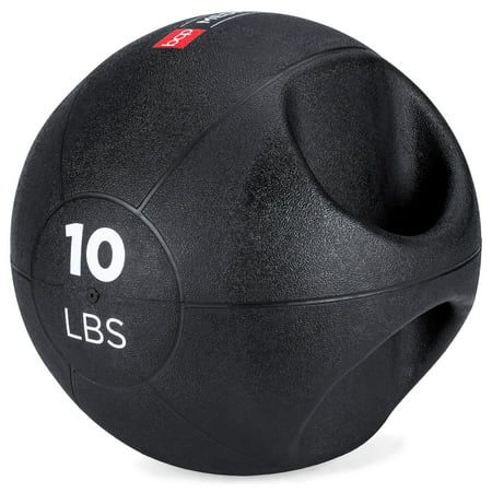 Best Choice Products 10lb Double-Grip Weighted Medicine Ball Exercise Equipment for Strength Balance Fitness Core Workout Training w/ Handles - (Best Non Equipment Exercises)