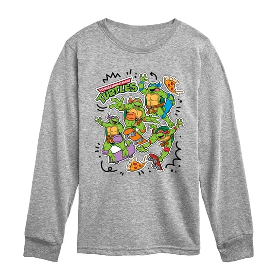 Teenage Mutant Ninja Turtles - Tmnt Skate Stickers - Youth Boys Long Sleeve Graphic T-Shirt