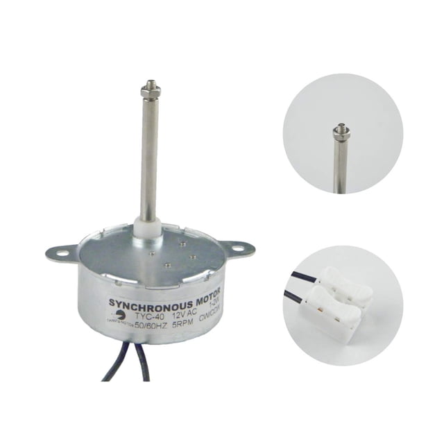 Motor eléctrico CHANCS TYC40 12 V AC 5 RPM CW/CCW con eje de 4,5 mm
