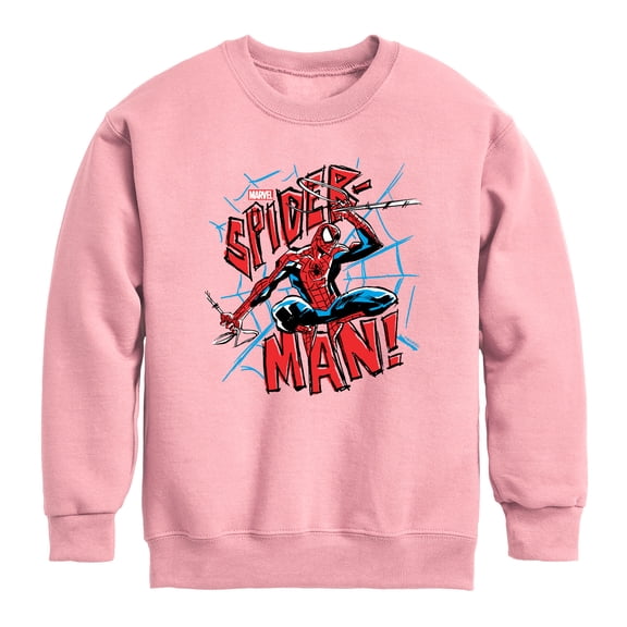 Spiderman - Ink - Youth Boys Crew Fleece Sweatshirt