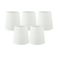 Meriville Set of 5 Off White Linen Clip On Chandelier Lamp Shades, 3.5-inch by 4.5-inch by 4.5-inch