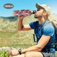 thumbnail image 6 of Yayeee 33oz Insulated Water Bottle Double Wall Stainless Steel with Flip Straw Lid, Red and Purple Plaid Pattern, 6 of 7