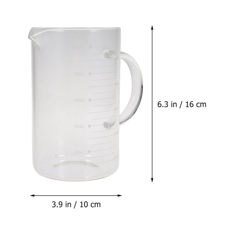 Glass Measuring Cup, V Shaped Nozzle Transparent Cups, Liquid Measuring Cups  with Lid, for Home, Restaruant Use.(1000ML) - Yahoo Shopping