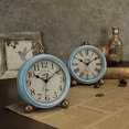 thumbnail image 7 of SAYTAY Analog Alarm Clock, 5" Non-Ticking Retro Vintage Metal Frame Small Battery Operated Desk Alarm Clock - Blue, 7 of 7
