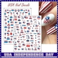 thumbnail image 4 of Pegatinas para decoración de uñas del 4 de julio, pegatinas patrióticas para uñas con bandera del Día de la Independencia, diseño autoadhesivo 3D para decoración de uñas del Día de los Caídos, 4 of 5