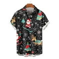 thumbnail image 5 of Mens Christmas Hawaiian Shirts Party Short Sleeve Button Down Shirt Turndown Collar Blouse, 5 of 5