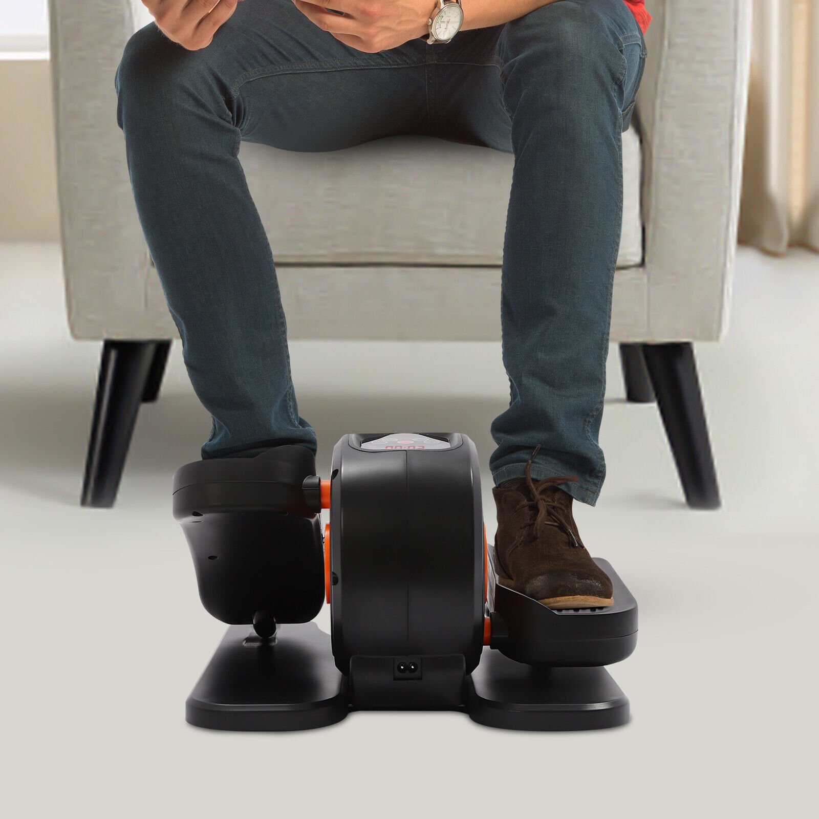 Electric Ellipse Leg Exerciser with Remote Control, Seated Pedal Exerciser for Home Under Desk Elliptical Machine