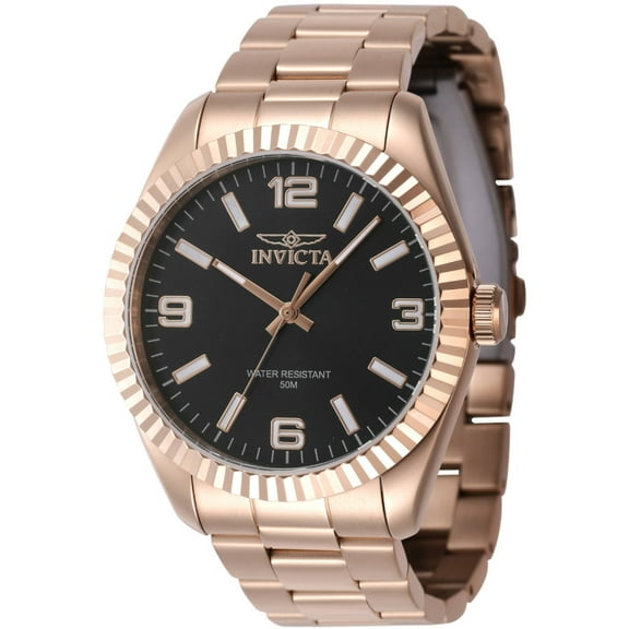 Invicta 47461 Men's Specialty Black Dial Rose Gold Bracelet Watch