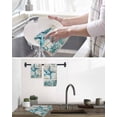 thumbnail image 5 of Teal Starfish Coastal Kitchen Dish Towels for Drying Dishes Set of 3, Summer Beach Nautical Retro Waffle Weave Microfiber Hand Tea Bathroom Towels Quick Dry & Absorbent Towel 15.7x23.6, 5 of 7