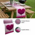 thumbnail image 5 of Valentine's Day Table Runner - 120 Inch Long, Kitchen Dining Table Runner Dresser Scarves, Pink Love Heart Trees Spring Romance Farmhouse Decor for Coffee Tables Wedding Party Banquet, 5 of 8