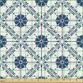 thumbnail image 2 of Ambesonne Mosaic Fabric by the Yard Upholstery, Traditional Azulejo Tile Art, 3 Yards, Off White and Night Blue, 2 of 5