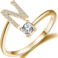 thumbnail image 1 of GHSDFBB Initial Letter Ring for Women Girls Gold Stackable Alphabet Rings with Initial Adjustable Crystal Inlaid Initial Rings Bridesmaid Gift, 1 of 6