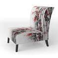 thumbnail image 3 of Designart "Bambou Rouge et Gris du Japon I" Fauteuil d'Appoint Floral Rouge - Fauteuil Traditionnel pour Chambre, 3 of 7