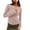 Pink, variant on Women's Waffle Knit Tops Long Sleeve Shirts Casual Slim Fitted Crew Neck Pullover Shirts 2024 Fall Winter Tight Clothes