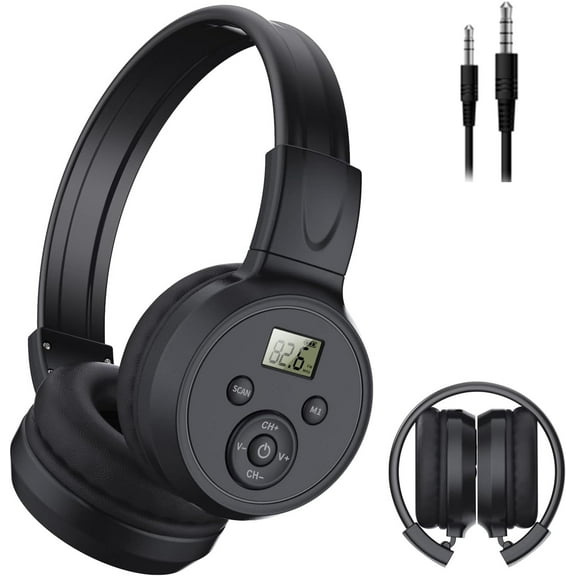 Portable Personal FM Radio Headphones FM Headset Radio Receiver for Meeting, Daily Works, Hiking, Jogging