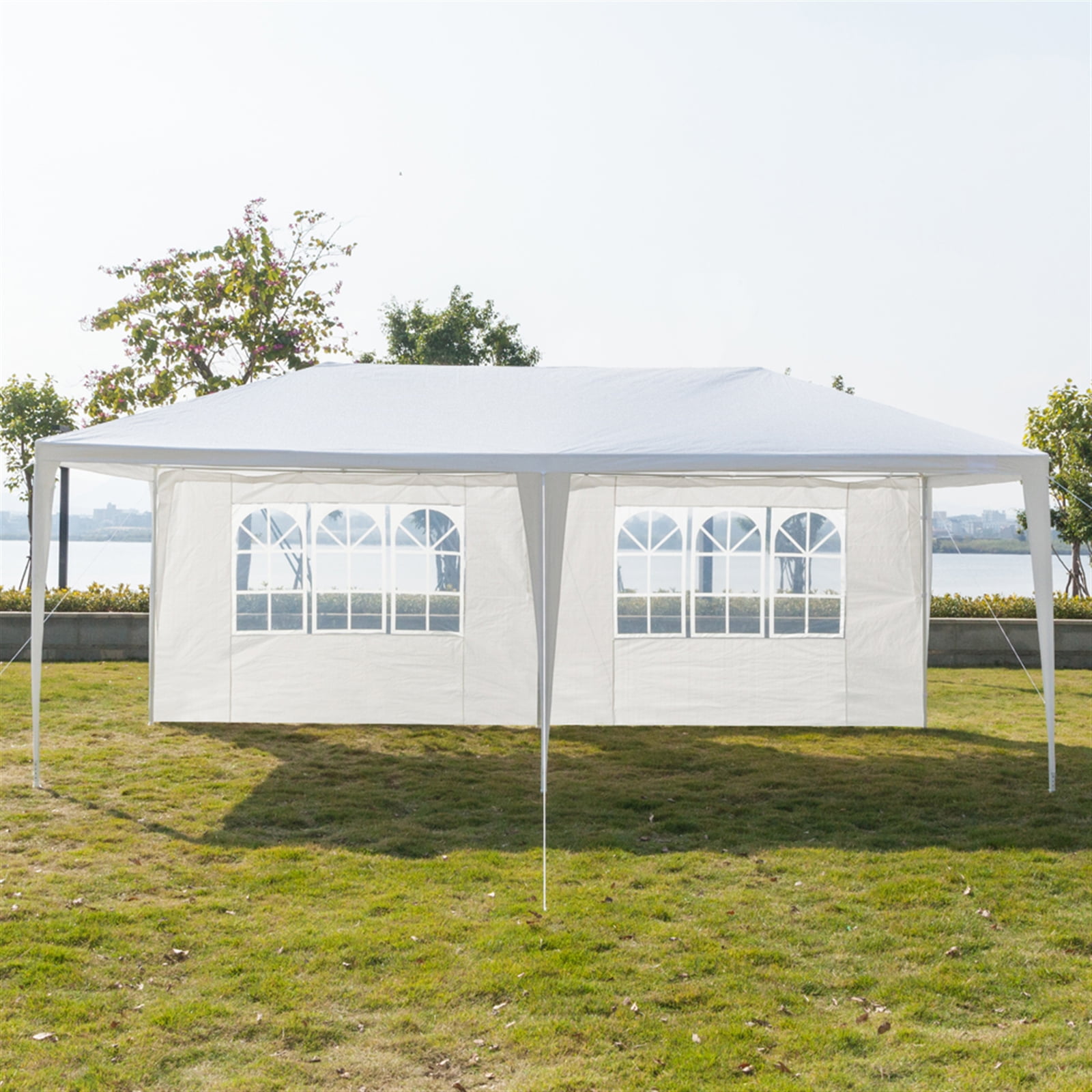 Kepooman 3 x 6m Outdoor Canopy Tent, Instant Canopy with Two Doors & Spiral Tubes, Waterproof Camping Canopy for Party/ Exhibition/ Picnic, White, Six Sides Kepooman 3 x 6m Outdoor Canopy Tent, Instant Canopy with Two Doors & Spiral Tubes, Waterproof Camping Canopy for Party/ Exhibition/ Picnic, White, Six Sides