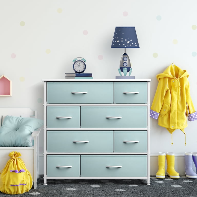 aqua blue dresser 8 Drawers Chest Dresser - Aqua