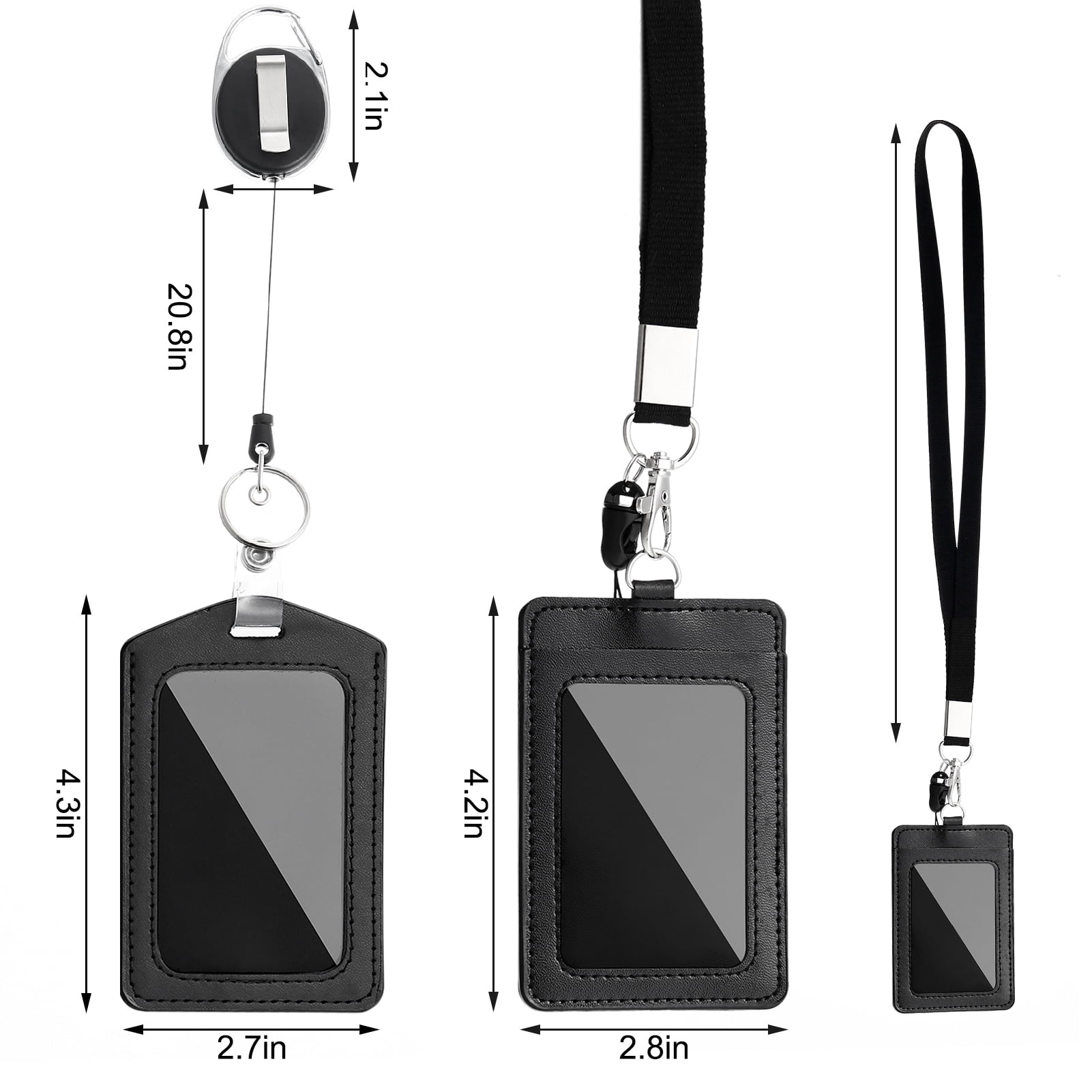 Lanyard Key Chain Badge Holder - Twin Pack Dark Leaf