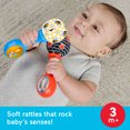 thumbnail image 2 of Fisher-Price Rattle 'n Rock Maracas, Set of 2 Soft Baby Rattle Activity Toys for Newborns, 2 of 6