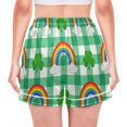 thumbnail image 3 of joogoo Women's Pajama Lounge Shorts Rainbow on Checkered Bottoms Sleep Short L, 3 of 7