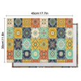 thumbnail image 6 of Orange Boho Bohemia Floral Geometric Pattern Summer Placemats Table Placemats Set Of 4-Linen Kitchen Washable Placemats Table Mats 11.8"x17.7" Non-Slip Heat Resistant, 6 of 6