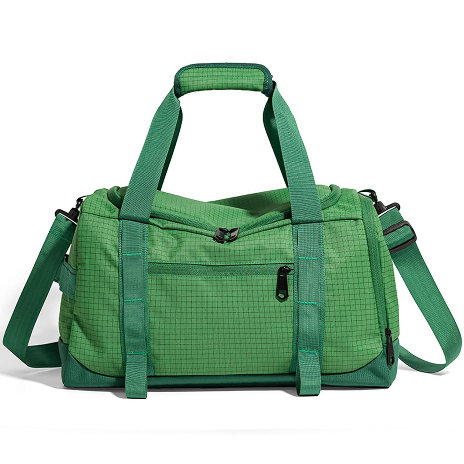 QccHieUs Gym Bag Fitness with Shoe Compartment Easy to Carry Tote Water Resistance Sports Green