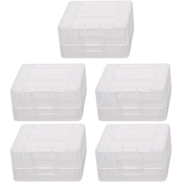 HUGFEGWE Battery Storage Case Holder Transparent for 18350 Model Battery 2 Capacity 5Pcs U2536-19182