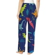 thumbnail image 3 of Uemuo Dinosaurs Pattern Women's Wide Leg Palazzo Lounge Pants with Pockets Light Weight Loose Comfy Casual Pajama Pants-X-Large, 3 of 9