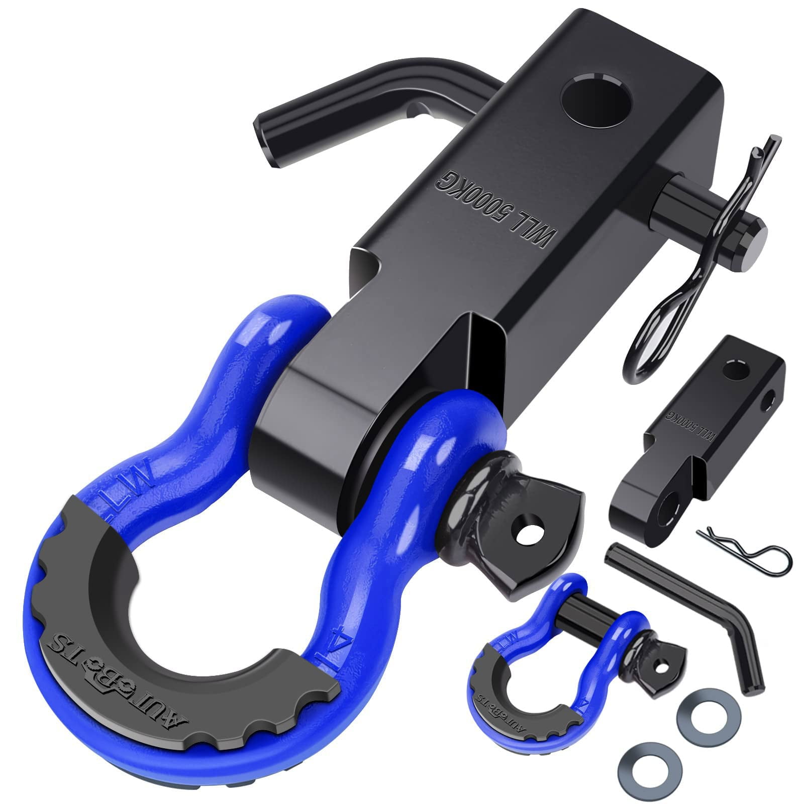 Shackle Hitch Receiver 2", 45,000 Lbs Break Strength Heavy Duty Receiver with 5/8" Screw Pin, 3/
