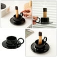 thumbnail image 6 of GOOHOCHY Tealight Holder Desktop Ceramic Handle One-piece Cup Saucer Votive Candle Stand, 6 of 8