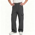 thumbnail image 2 of TKKCS Boys Cargo Sweatpants Straight Leg Loose Outdoor Casual Elastic Waist Open Bottom Pants with Zipper Pockets Dark Gray 9-10Years, 2 of 7