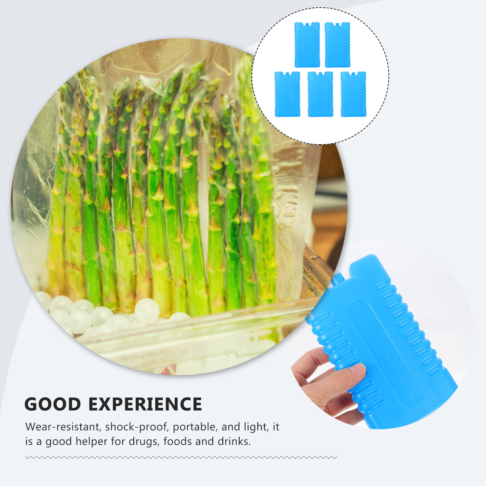 UNOMOR 5Pcs Ice Cooling Packs Cooler Ice Case Freezer Ice Packs Freezer Ice Case for Home