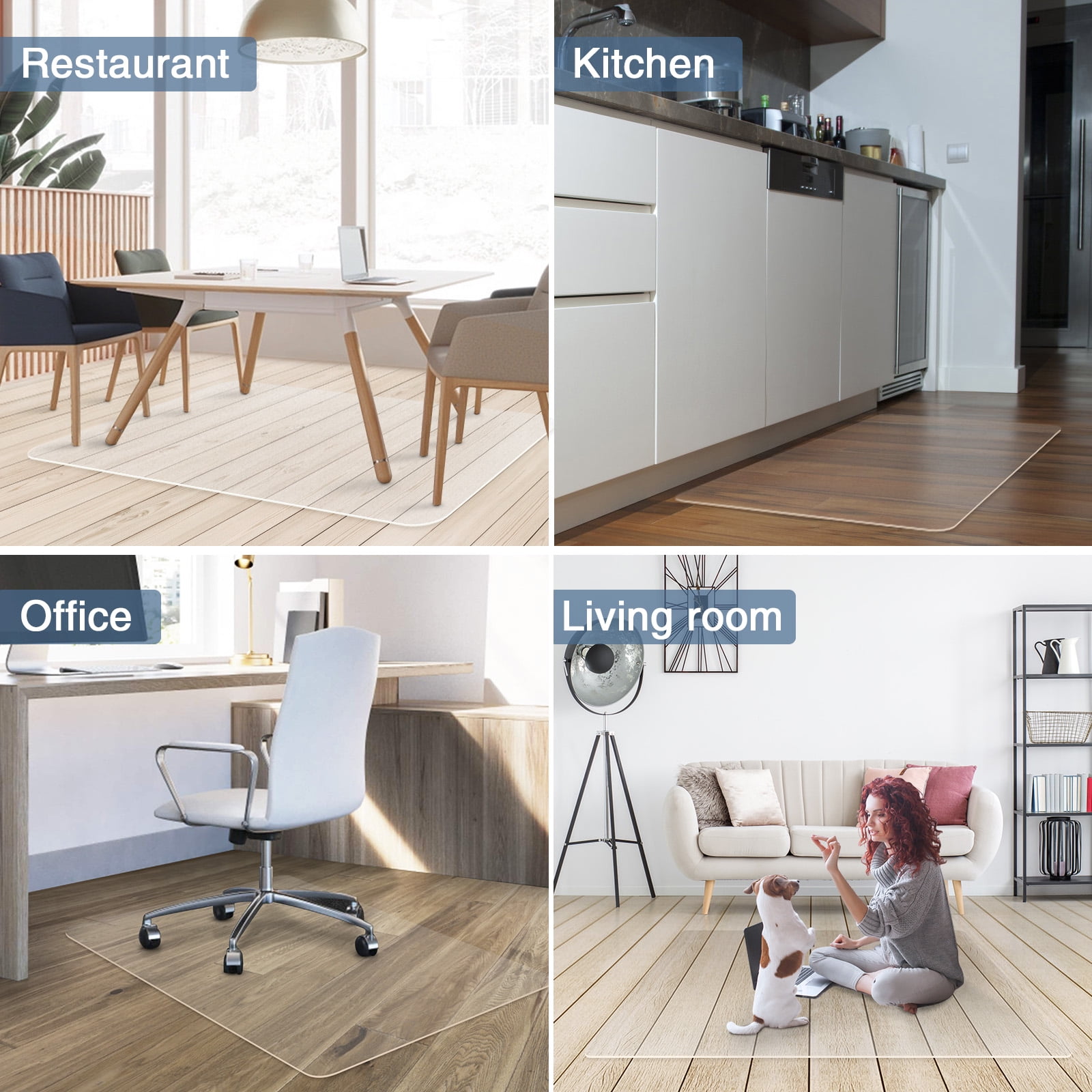 Clear Office Chair Mat for Hardwood Floor,Computer Desk Chair Mat for Floors,Floor Protector for Under Desk Chair Mat Plastic Floor Mat 36"x48"