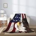 thumbnail image 4 of PHELIKA Bald Bird With American Flag 01 All Season Soft Throw Blanket Lightweight Flannel Fleece Blankets 50" x 60", 4 of 8