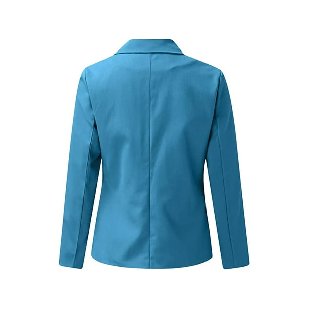 Bellella Women Blazers Shawl Neck Cardigan Jacket Solid Color Business  Jackets Casual Long Sleeve Outwear Office Blazer Blue S 